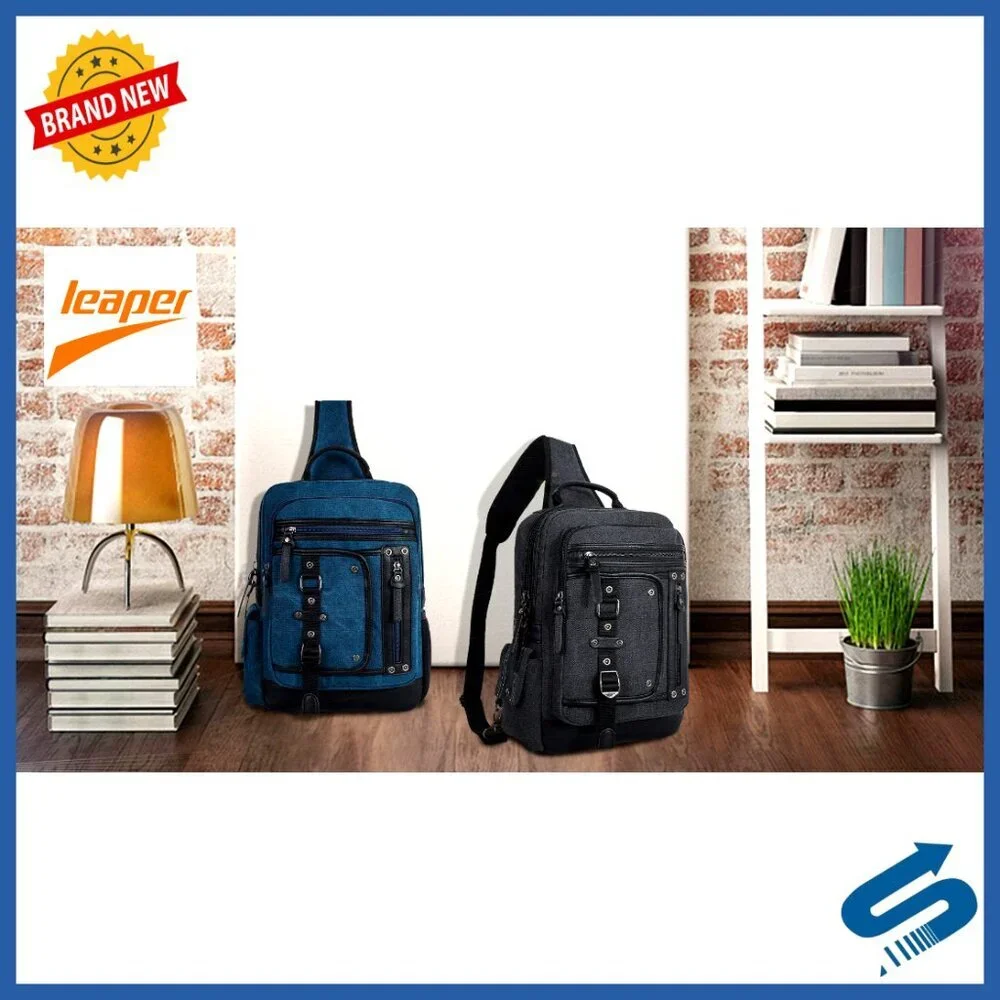 Large Canvas Messenger Bag Crossbody Laptop Backpack Men Daypack